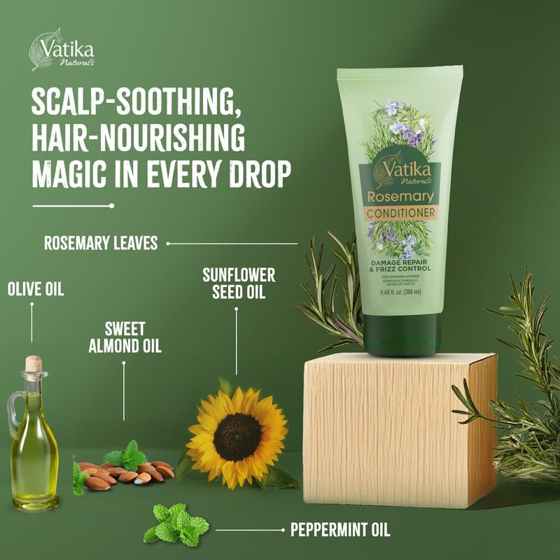 Vatika Naturals Rosemary Conditioner, 280 g, Conditioner for dry hair, Anti-dandruff conditioner, Promotes Hair Growth, Nourishes & Conditions Hair, Infused with Rosemary oil - Image 4
