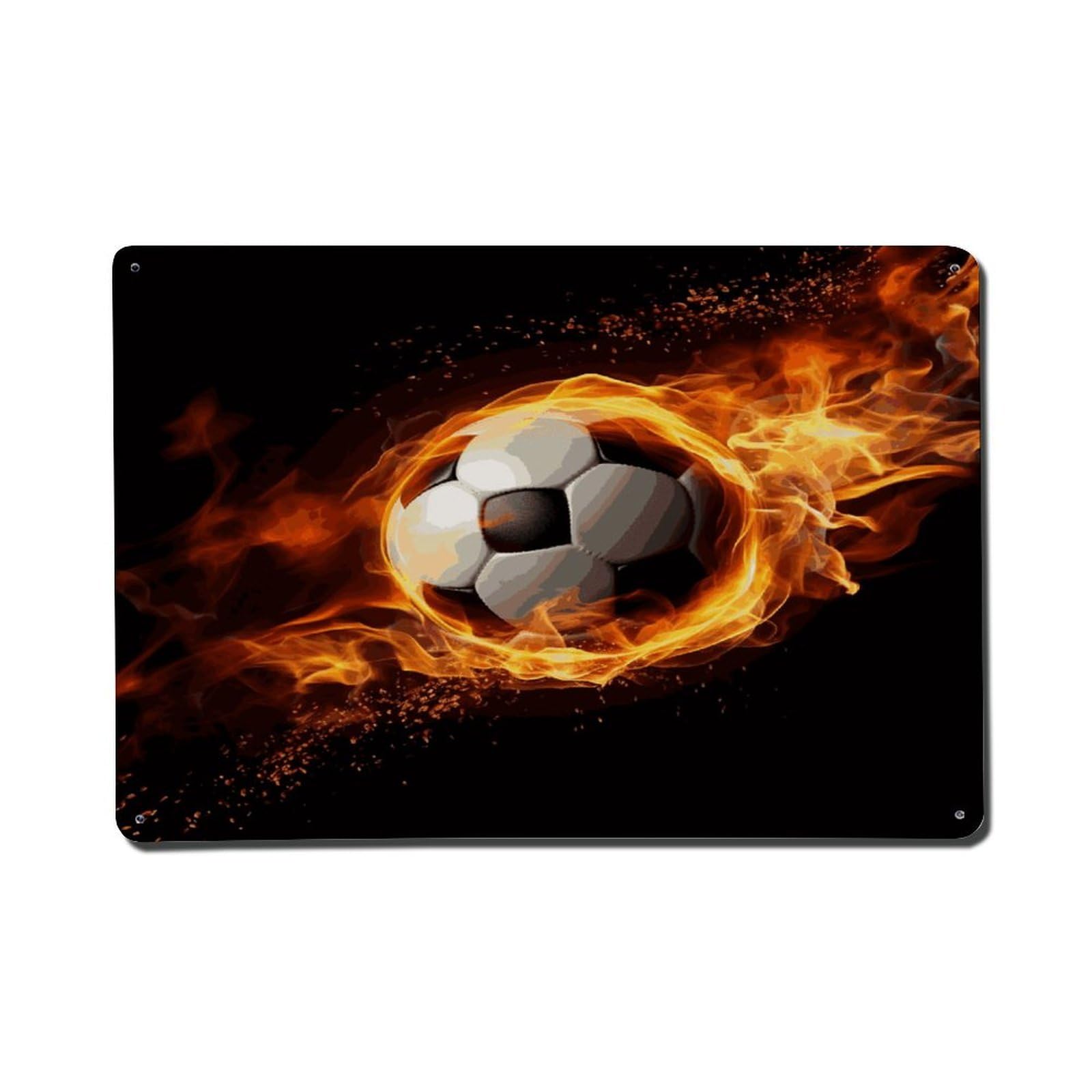 Adfgyerh Style Soccer Flame Metal Signs Funny, Aluminum Tin Sign Indoor Outdoor Decor, Vintage Signs For Home Office Kitchen Bar Cafe Garden Farmhouse Wall Decor