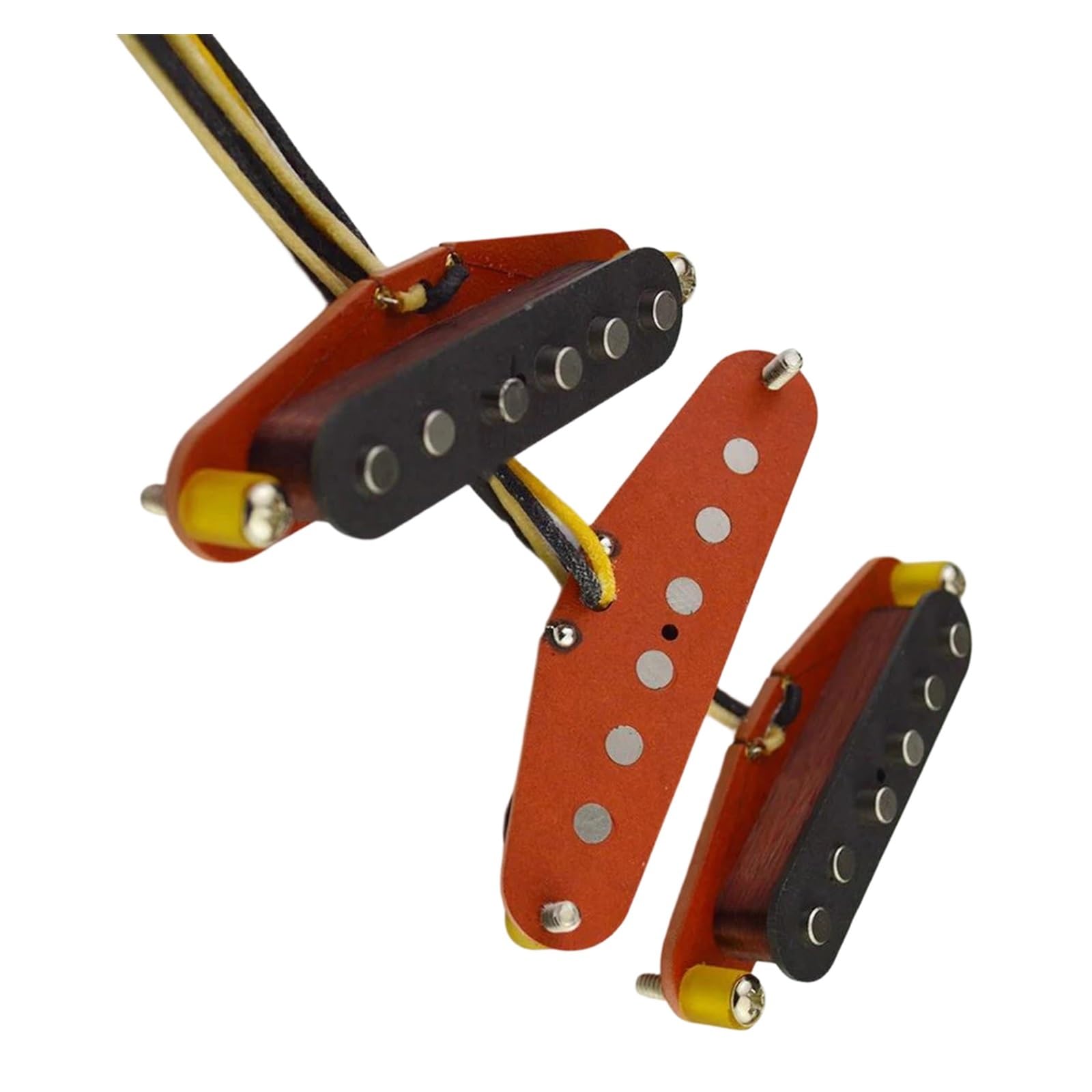 Vintage Interlaced Handgefertigter Alnico 5 E Gitarren Single Coil Tonabnehmer Mit Roter Faserbasis