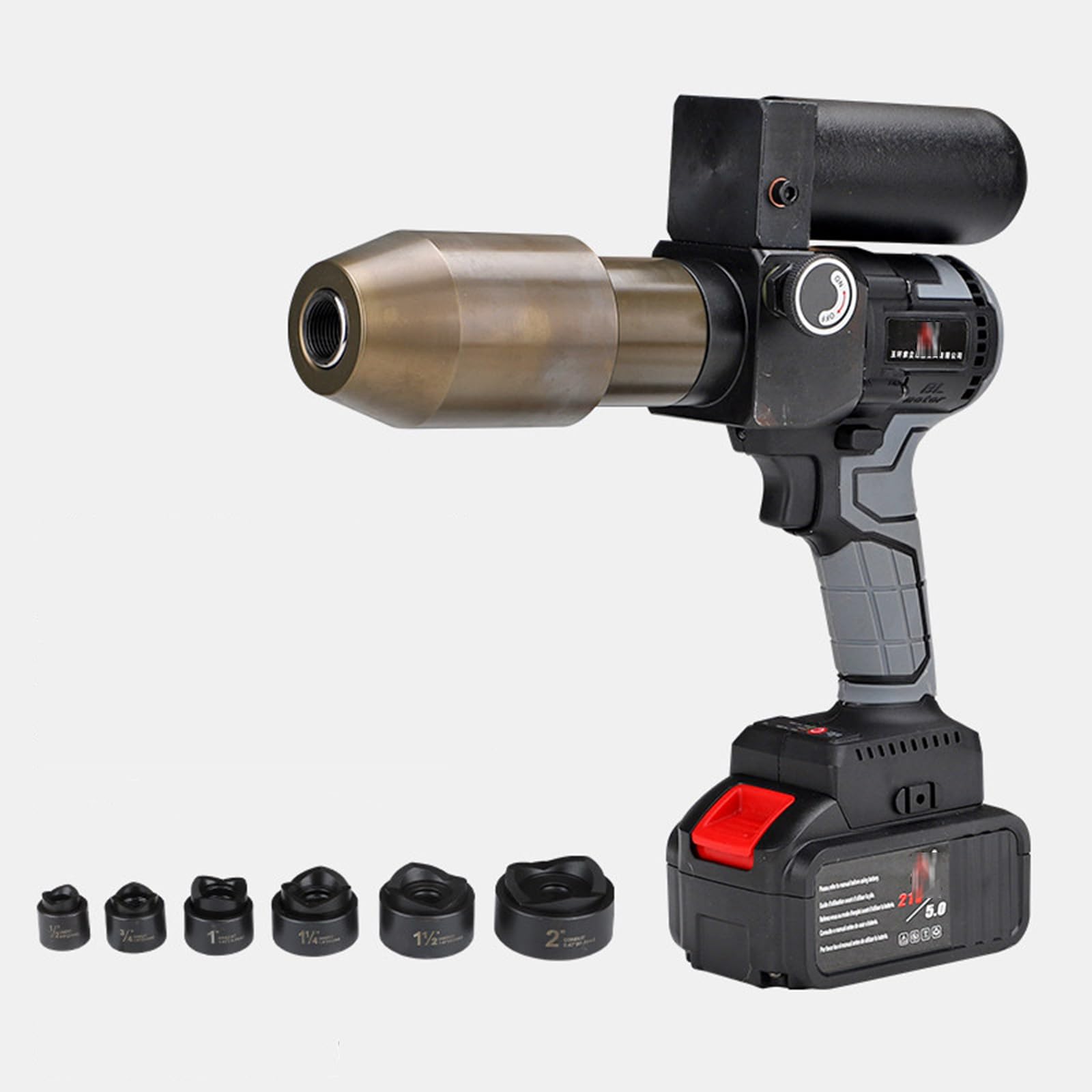 Sierra perforadora hidráulica eléctrica, cortador de carburo resistente con moldes de 22-60 mm, fuerza de 60 KN, carrera de 22 mm, velocidad 3-6S, para perforación de metal