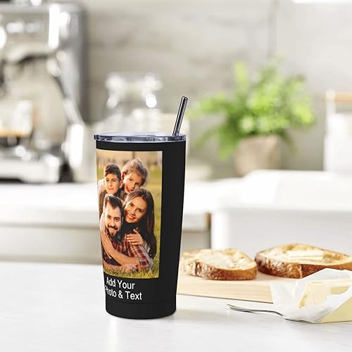 Miniatura 7 de Vaso de fotos personalizado con imagen, tazas de café personalizadas con tapas y pajitas para mujeres y hombres, regalo de cumpleaños y Navidad