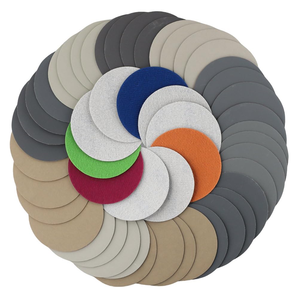 50 Pezzi 3 Pollici Dischi abrasivi Carta vetrata ad Acqua 75 mm Posteriore Floccato Carta vetrata Gancio e Anello 800-10000 Grana smerigliatrice angolare Utensili abrasiv