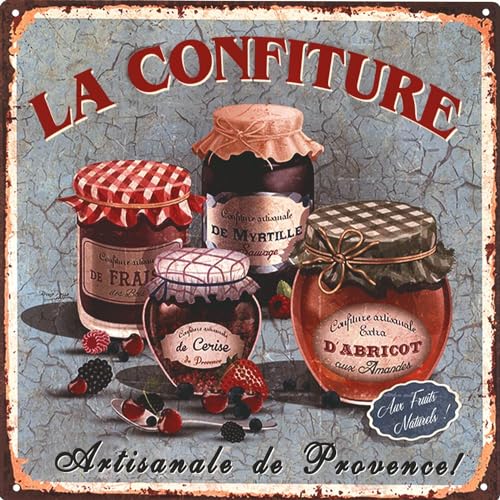 Générique La Confiture Plaque Murale en métal,Plaque métallique Vintage pour Décoration Cuisine Ferme Jardin Maison Cadeau-30,5 x 30,5 cm