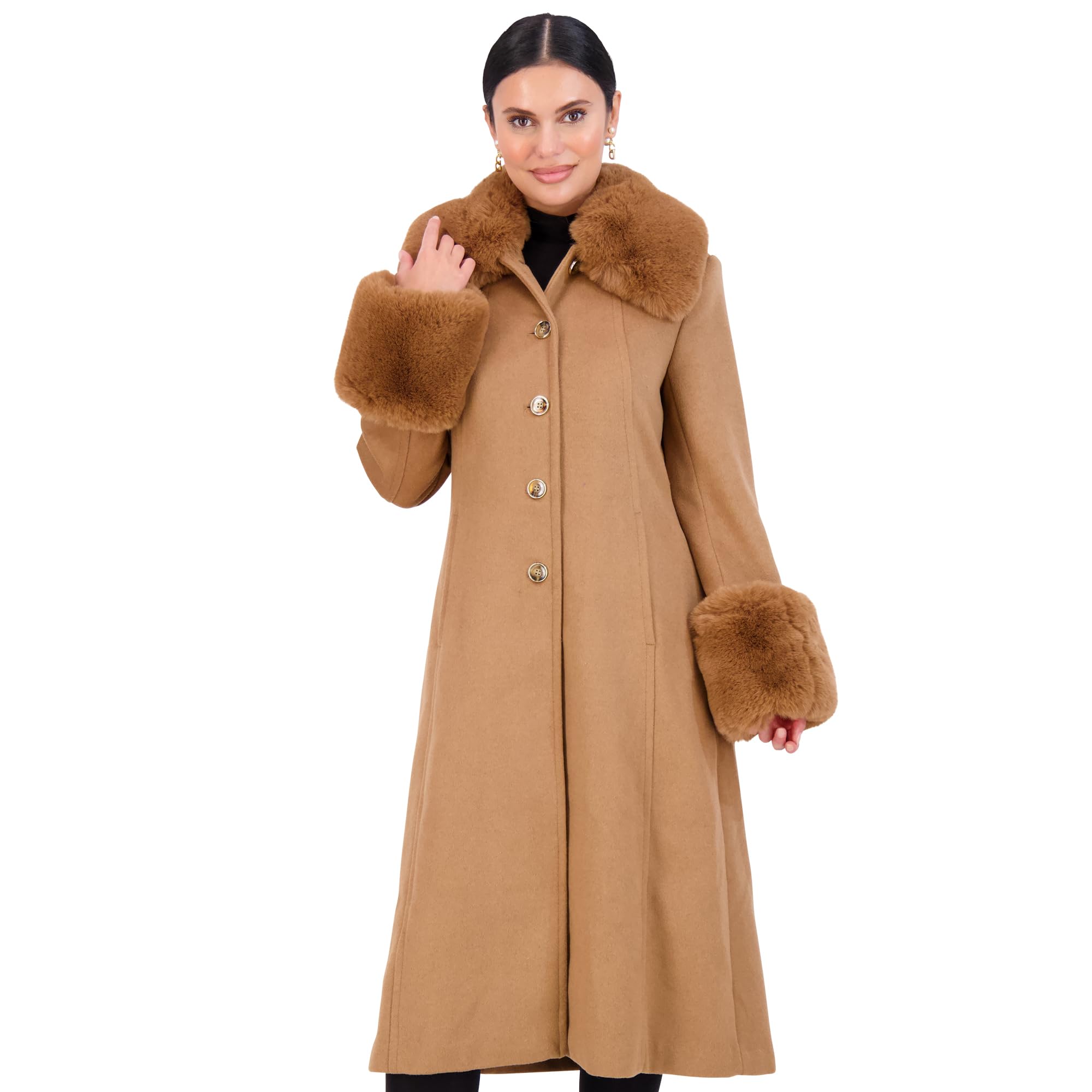 Vince Camuto Trench Coat Women Wool Coats Women with Fur Peacoat Womens