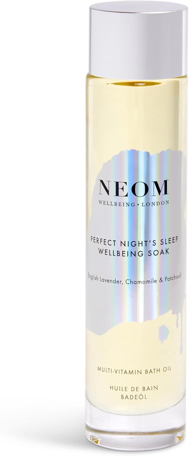 NEOM- Wellbeing Soak Bath Oil, 100ml (Perfect Night’s Sleep) | Lavender, Chamomile & Patchouli | Rosehip, Almond & Coconut Oil