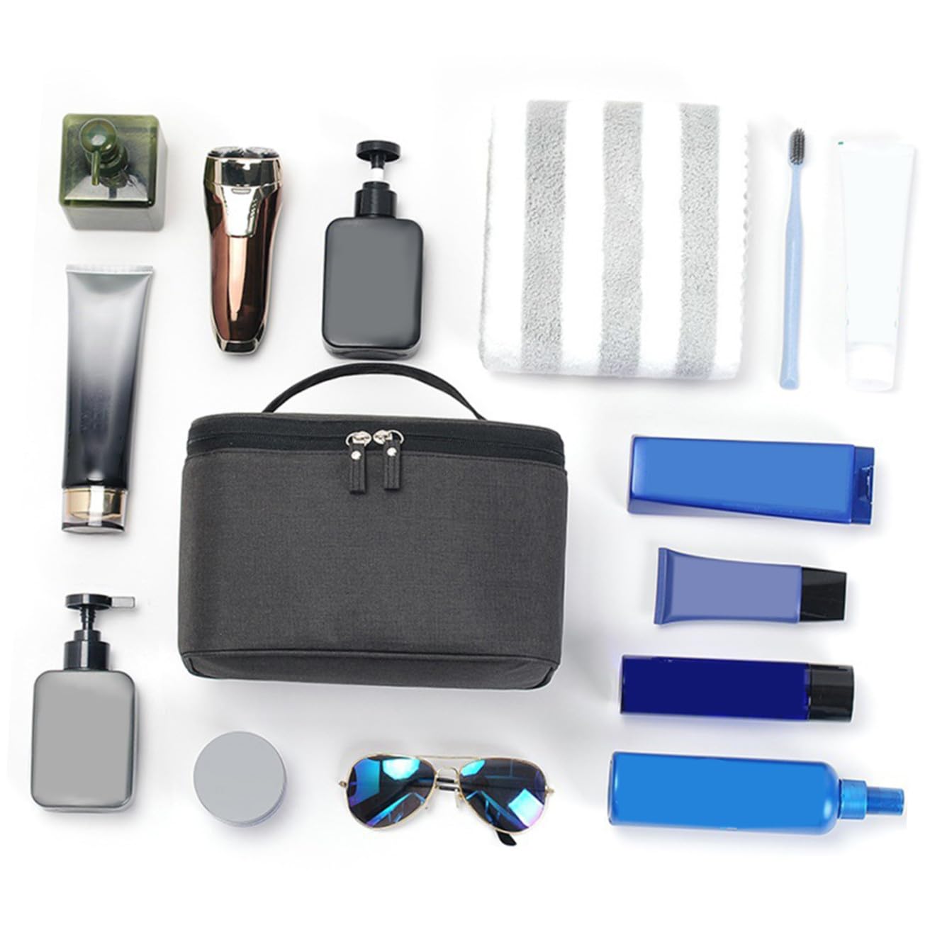 DOITOOL Borsa Viaggio Organizer Compatto Per Cosmetici e Toiletries Per Donne e Ragazze Opaco