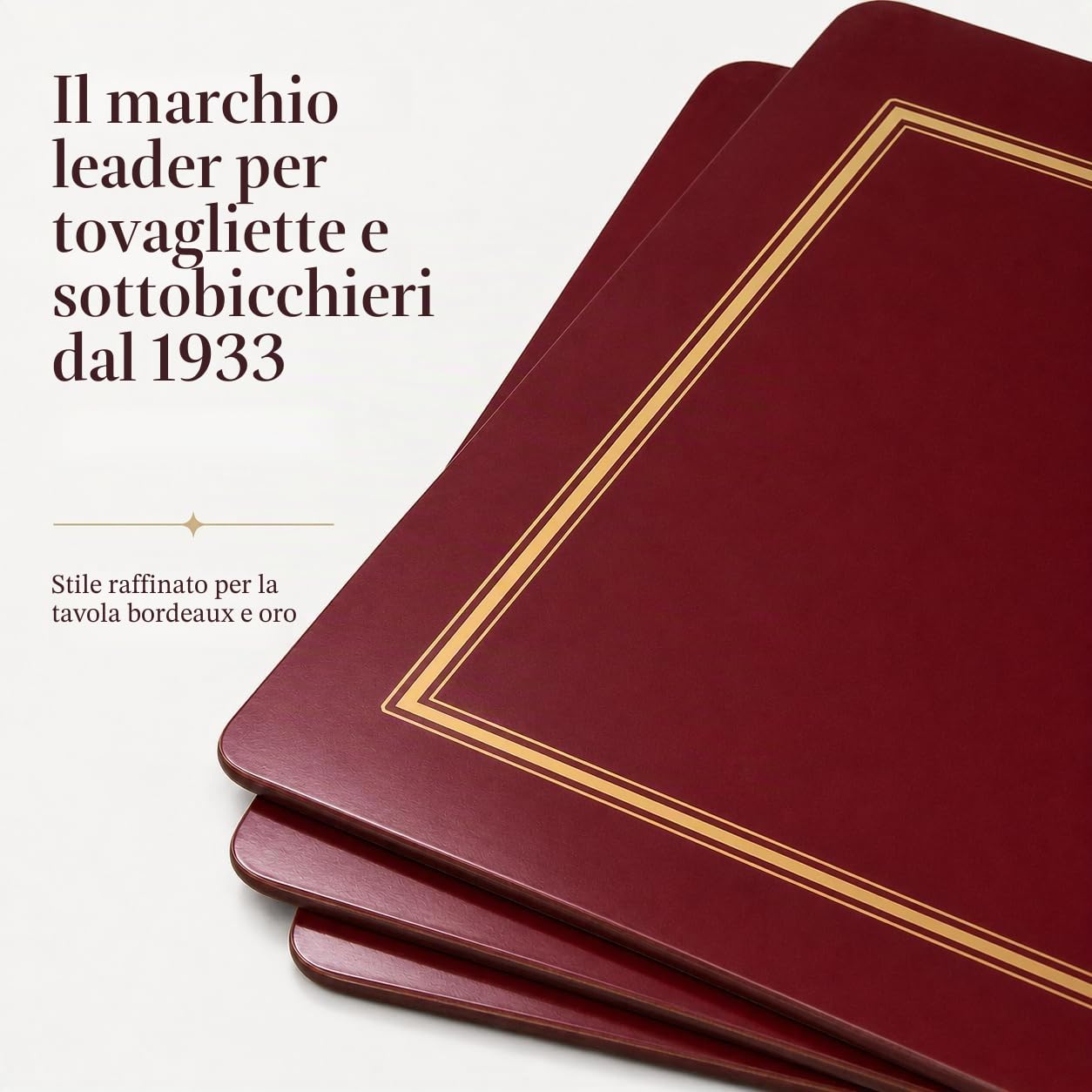 Classic Burgundy - Sottomano, 4 pezzi, colore: Rosso