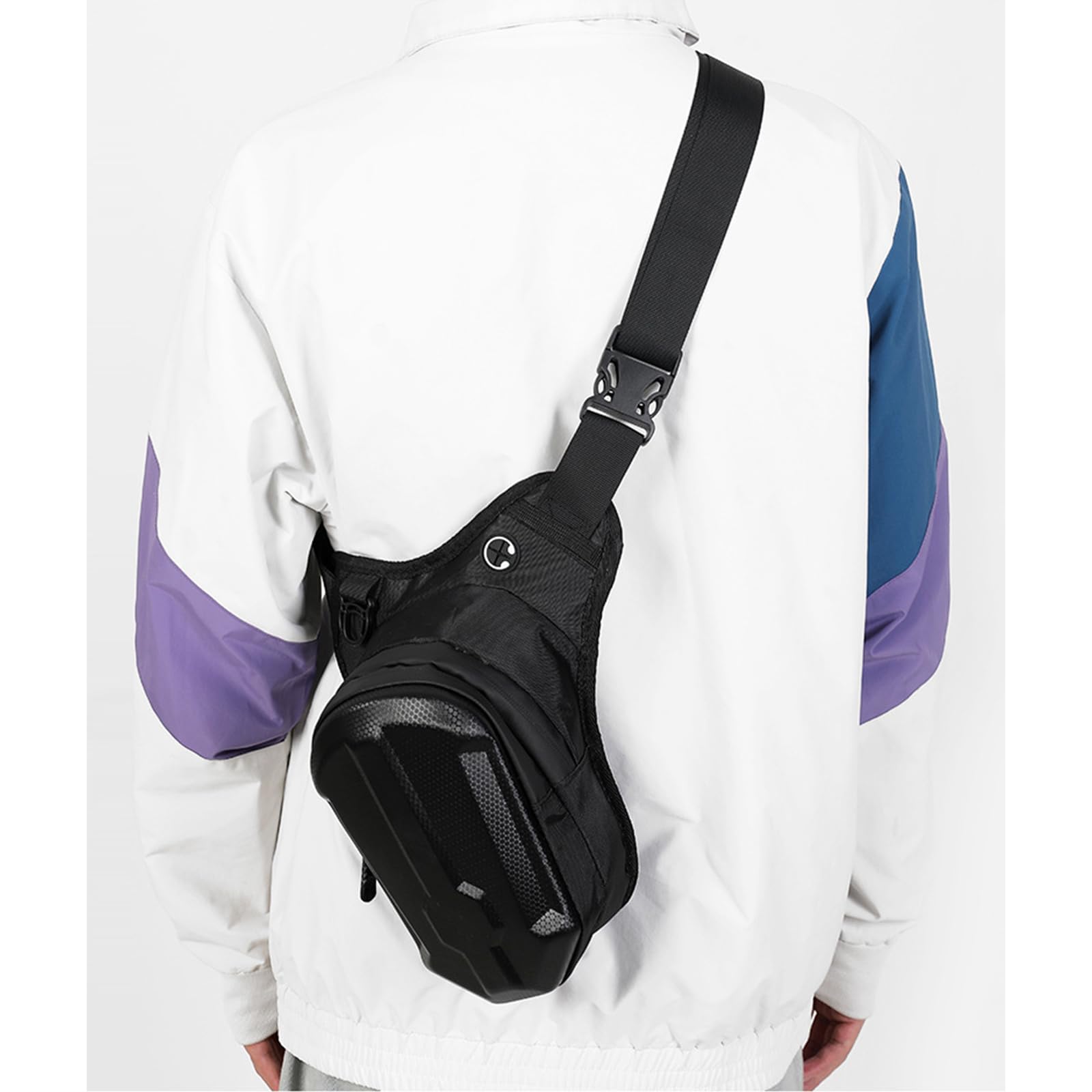 Sac de jambe pour homme et femme – Sac banane d'extérieur avec ceinture réglable – Sac tactique de hanche avec rangement imperméable pour la randonnée, le cyclisme, les voyages, la pêche (noir