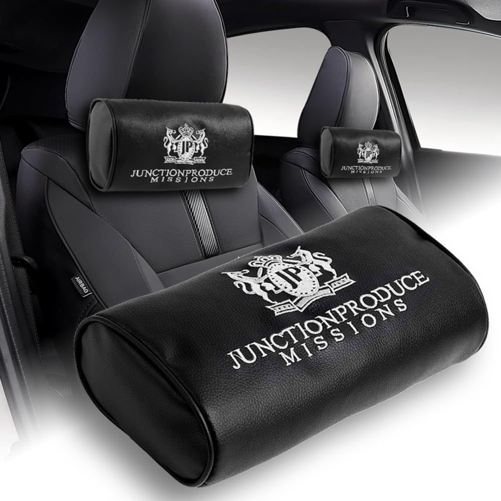 VIP Para Tu Coche: Almohada Cervical Reposacabezas De Piel + Colgante Kin Tsuna | JUNCTION PRODUCE - Estilo Japonés Y Comfort Absoluto