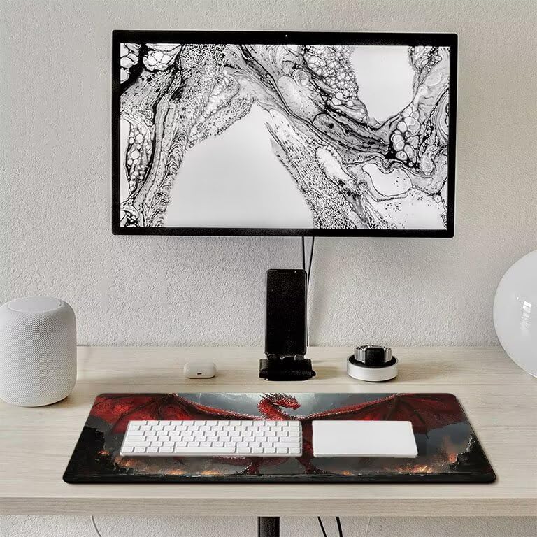 Tappetino Mouse Gaming XXL 1600 x 800 mm Tappetino Antiscivolo Sottomano Da Scrivania Per Mouse e Tastiera, Con Base In Gomma Antiscivolo, Lavabile, Mouse Pad dinosauri, Regalo per Uomo L-639