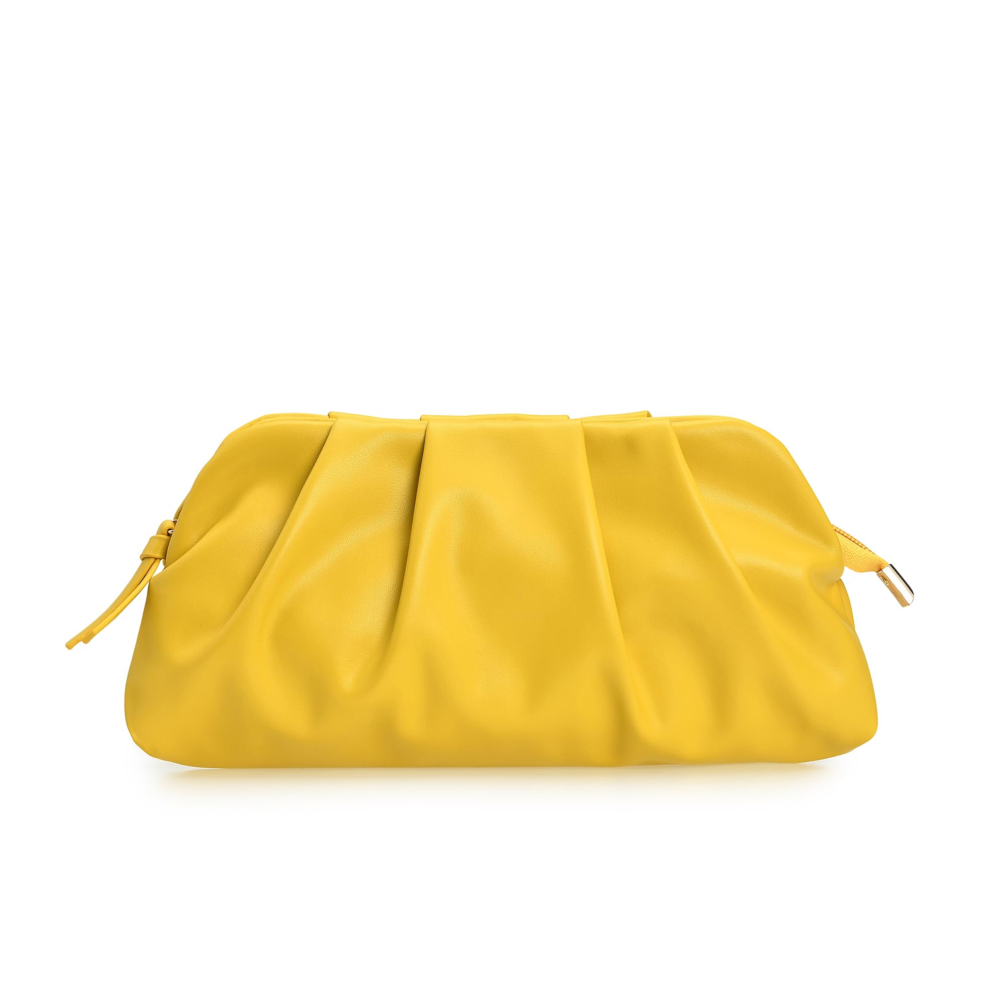 CHARMING TAILORChic Soft Vegan Leather Clutch Bag Dressy Pleated PU Evening Purse for Women