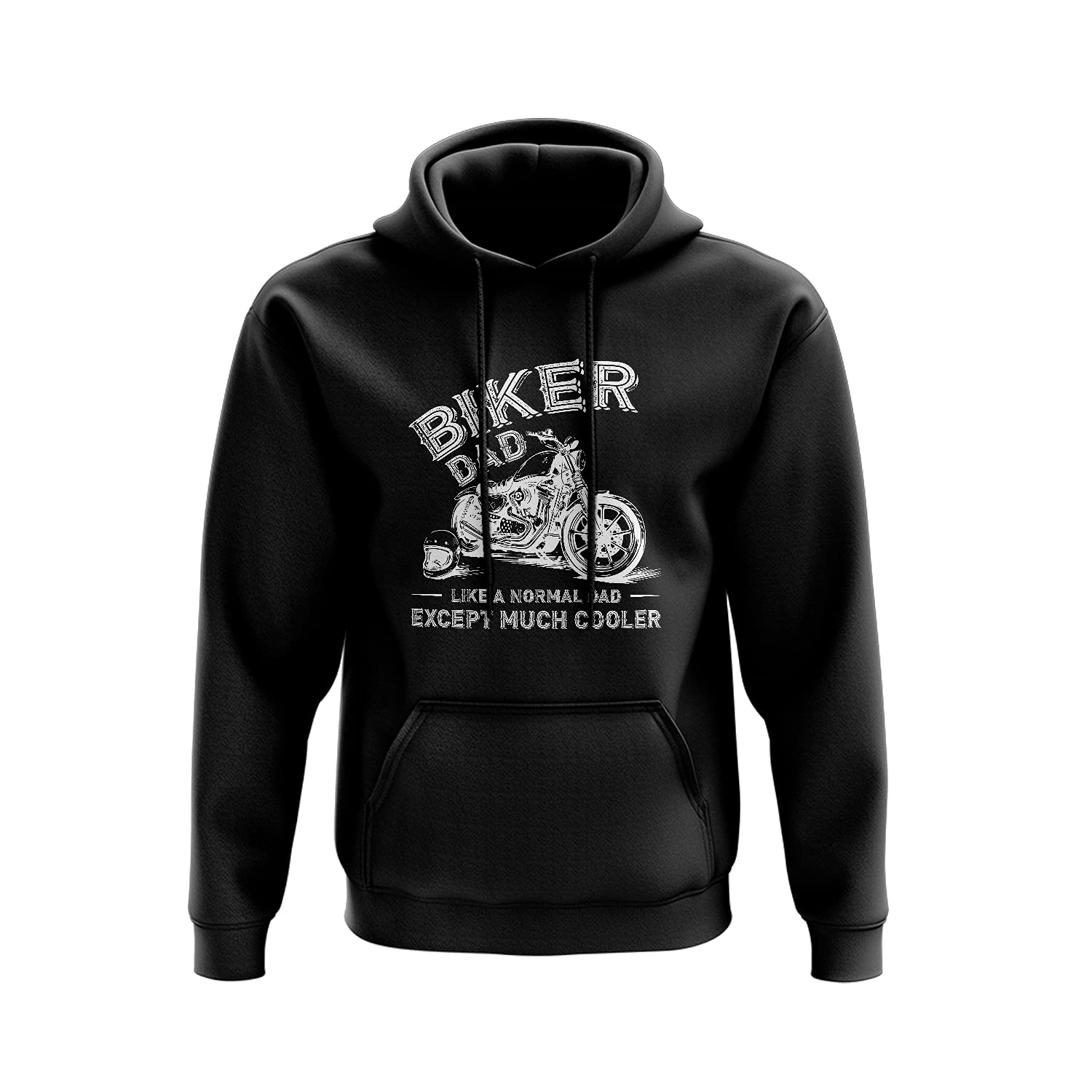 SmartyPants Biker Dad Hoodie - Motorbike Rider Father's Day Hobby Novelty Gift Idea Jumper 80% Ringspun Cotton Polyester (Black, Medium)