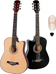 HOLTTER Violão Clássico Acústico para Iniciantes Destros Seis Cordas de Aço Acabamento Fosco Violão Tradicional Seis Cordas (Marrom Claro)