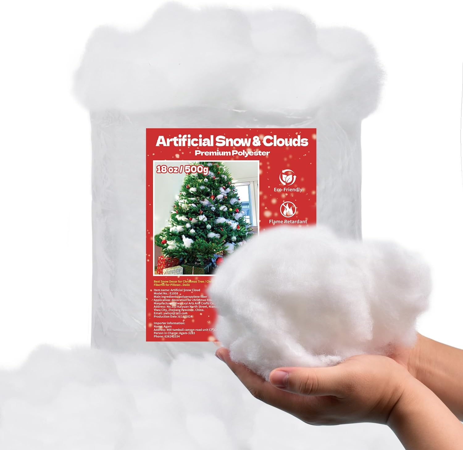 Christmas Fake Snow Decor Cotton Like Fluffy Indoor Snow