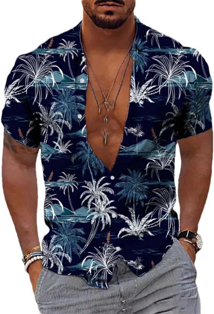 Men's Short-Sleeved Shirt 3D Printed Hawaiian Shirt Beach top T-Shirt Outdoor Travel Surfing