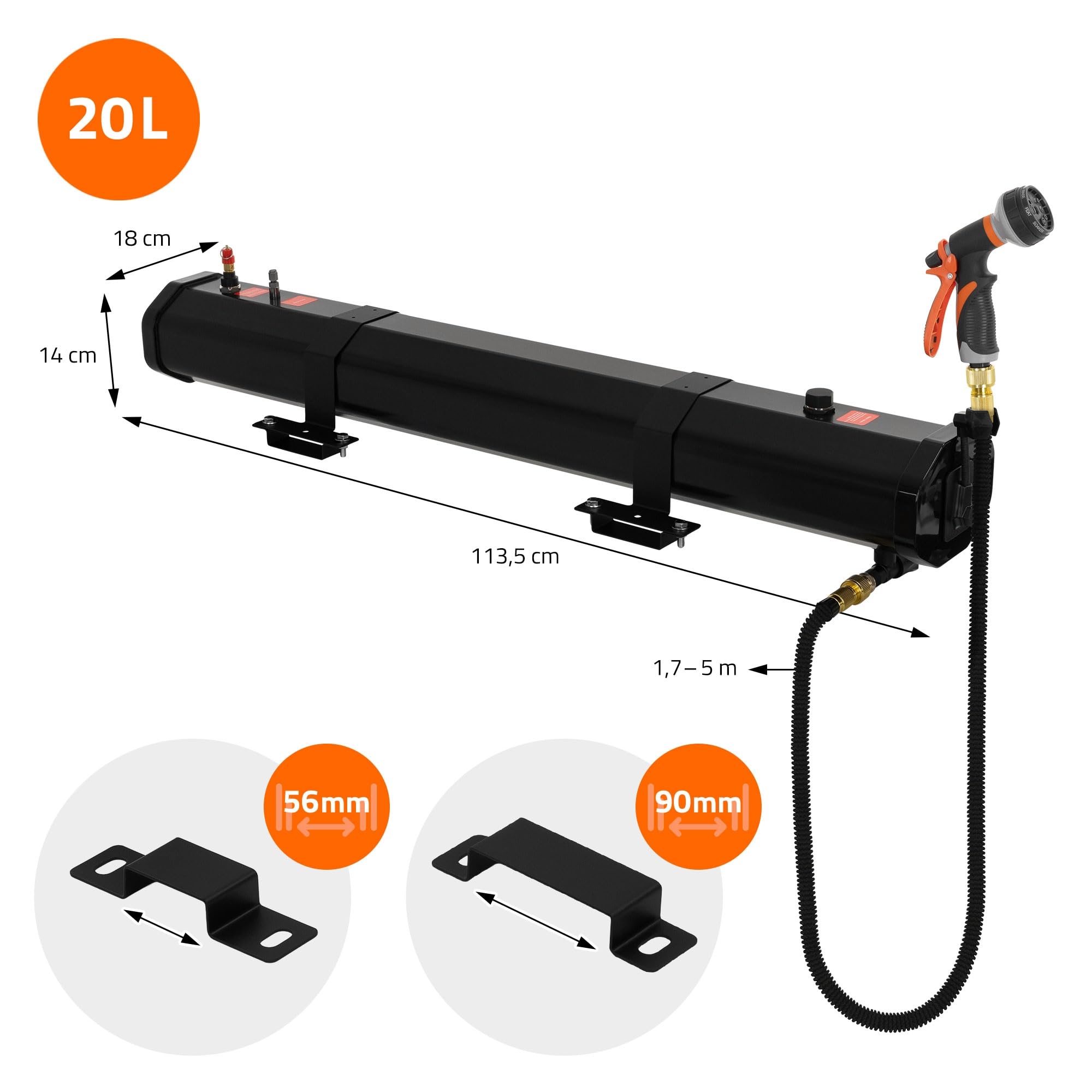 ML-Design Doccia Solare Campeggio 20L/30L per Tetto Auto, con Pompa e Doccetta, Riscaldamento Solare, Serbatoio Acqua Portatile con Sistema a Pressione, per SUV e Fuoristrada, Doccia Esterna Outdoor