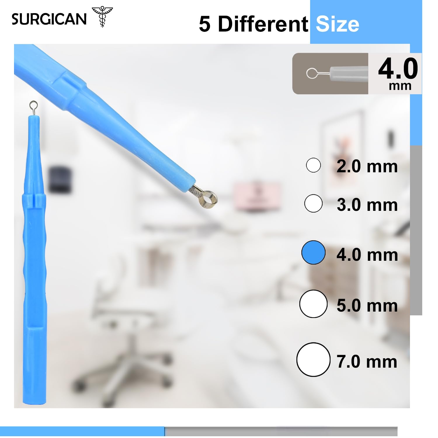 SURGICAN Sterile Disposable Dermal Curettes, Easy Peel Packing - Box of 10 - New and Improved (4 mm [Pack of 10])