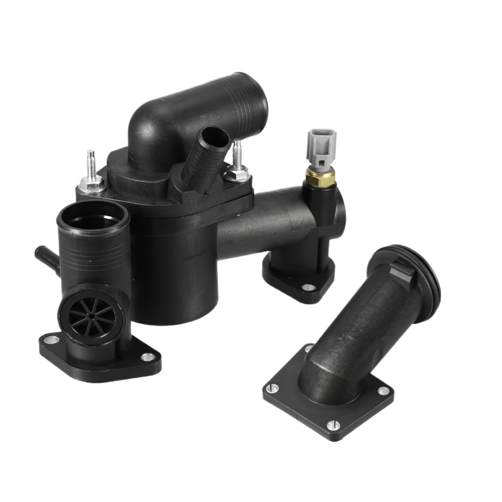 Compatible con Jaguar XK8 2003 2004 2005 2006 AJ89486 Conjunto de Carcasa de termostato de Control de Flujo de refrigerante del Motor con Sensor de Temperatura