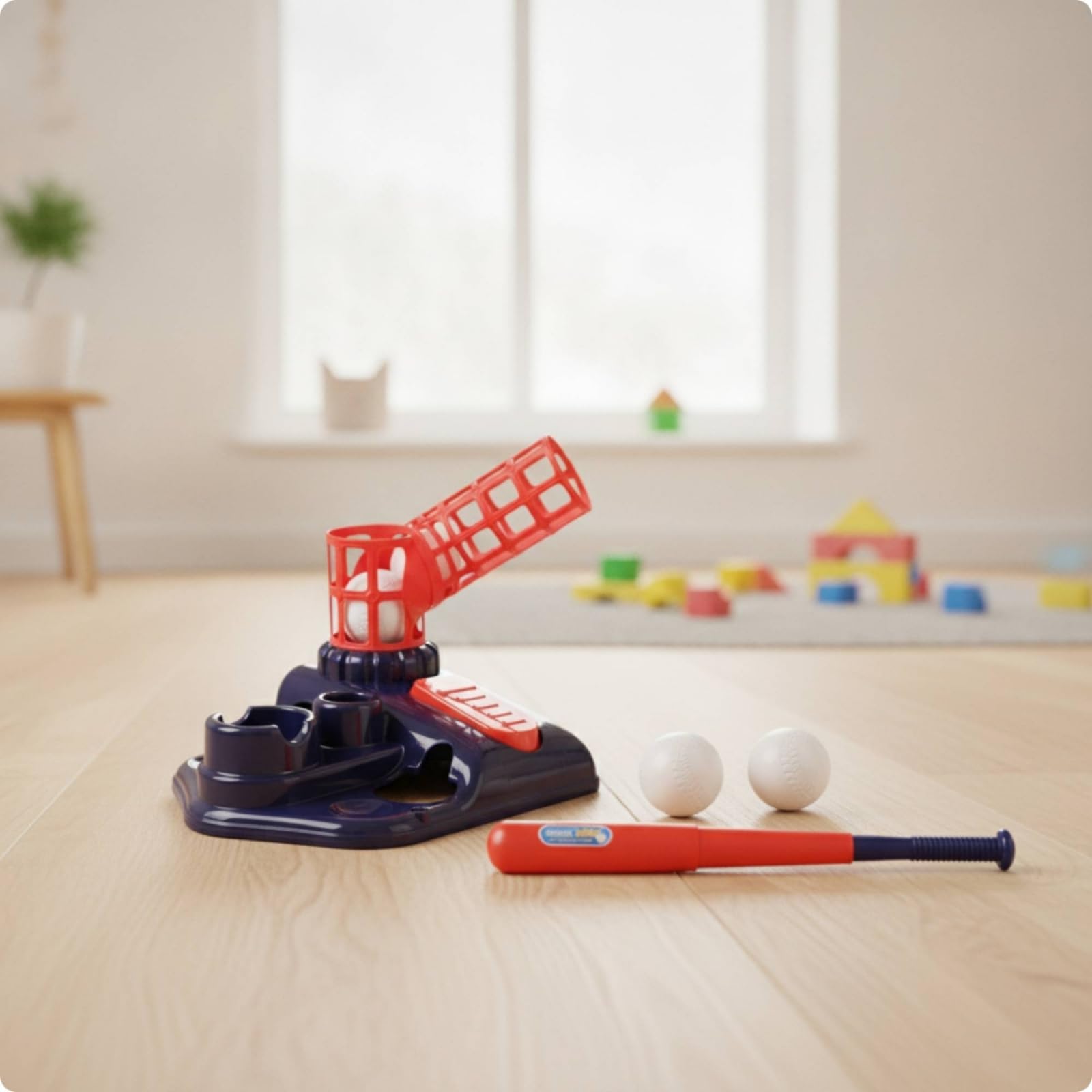 Set Práctica Béisbol para Niños con Ajustable y Base Estable Plástico para Ejercitar Precisión Bateo y en Juegos al Libre, Color to 4, Modelo 6888-3A