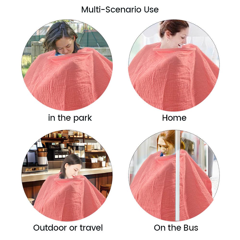 Alimos Breastfeeding Cover Up with Adjustable Strap - Boned Nursing Cover - Breathable & Lightweight - Stylish & Discreet incl Storage Bag (Pink) - Image 3