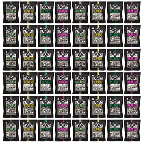 Pop Daddy Flavored Pretzel Sticks | Healthy Gourmet Pretzels Snack Packs | 1.5Oz Variety Pack Pretzels | 48 Pack | Garlic Parmesan, Dill Pickle, Yellow Mustard, Cinnamon Sugar #TOP7