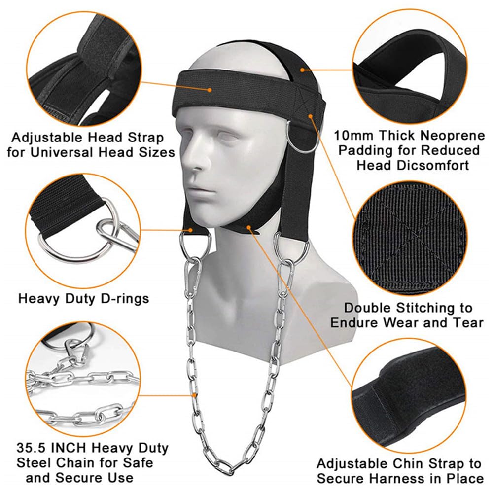 Allenamento Collo Imbracatura Testa Costruttore di Allenamento per Collo Regolabile Head Harness Con D-Hook Attacco per Sollevamento Pesi Muscolare