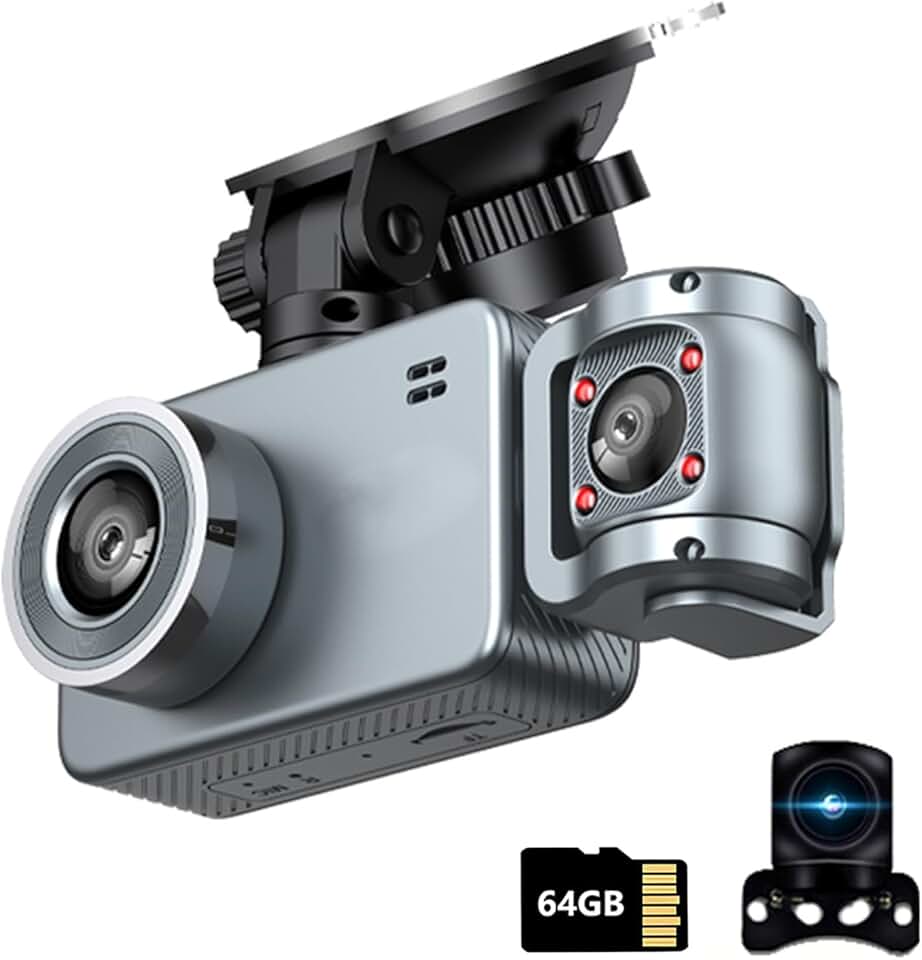 Câmera Veicular 4K All-Chip com Três Lentes Interconexão WiFi Ângulo Ultra Largo Visão Noturna HD Gravação em Loop Pronto para Monitoramento de Estacionamento