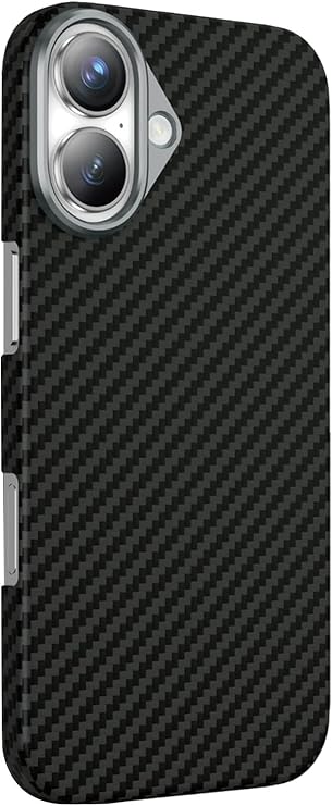 CONSTRAIN - iPhone 17 ile uyumlu Apple Kılıf Magsafe ile uyumlu Şarj Özellikli Ultra Slim Aramid Karbon Fiber Kevlar Kapak - siyah