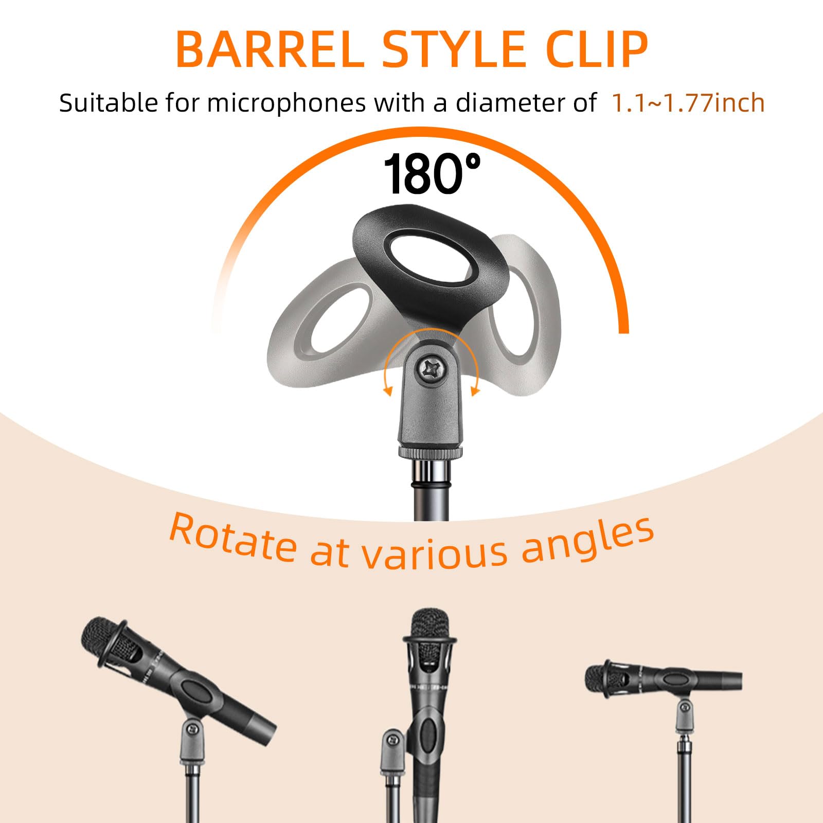 Support de Microphone de bureau Support de Microphone de Table Multifonctionnel réglable avec Clip de Microphone,Clip de Téléphone portable,Adaptateur métallique (Long Stand 2.1M)