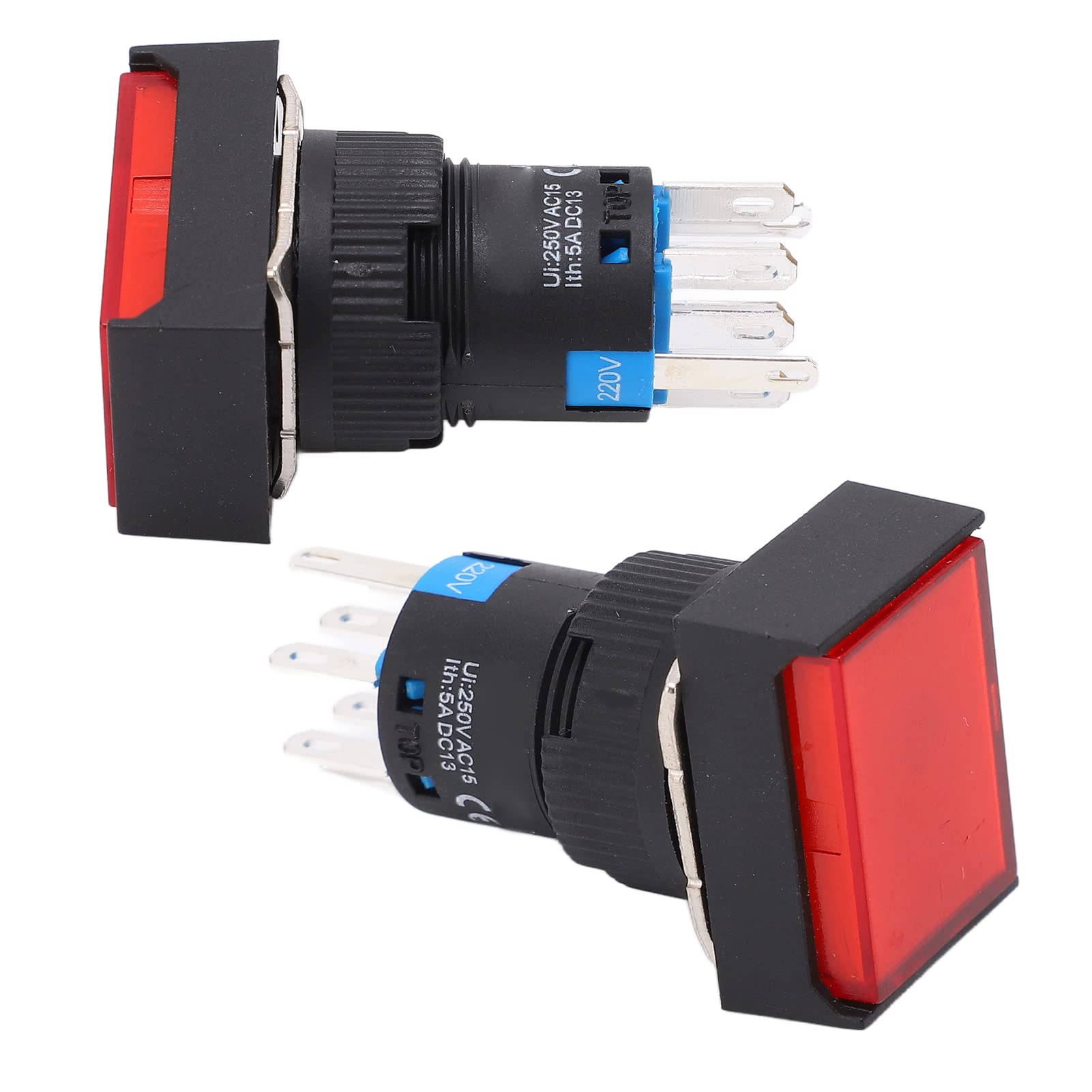 Hyuduo Interruptor de Pulsador Industrial, Botón con Luz Indicadora,
