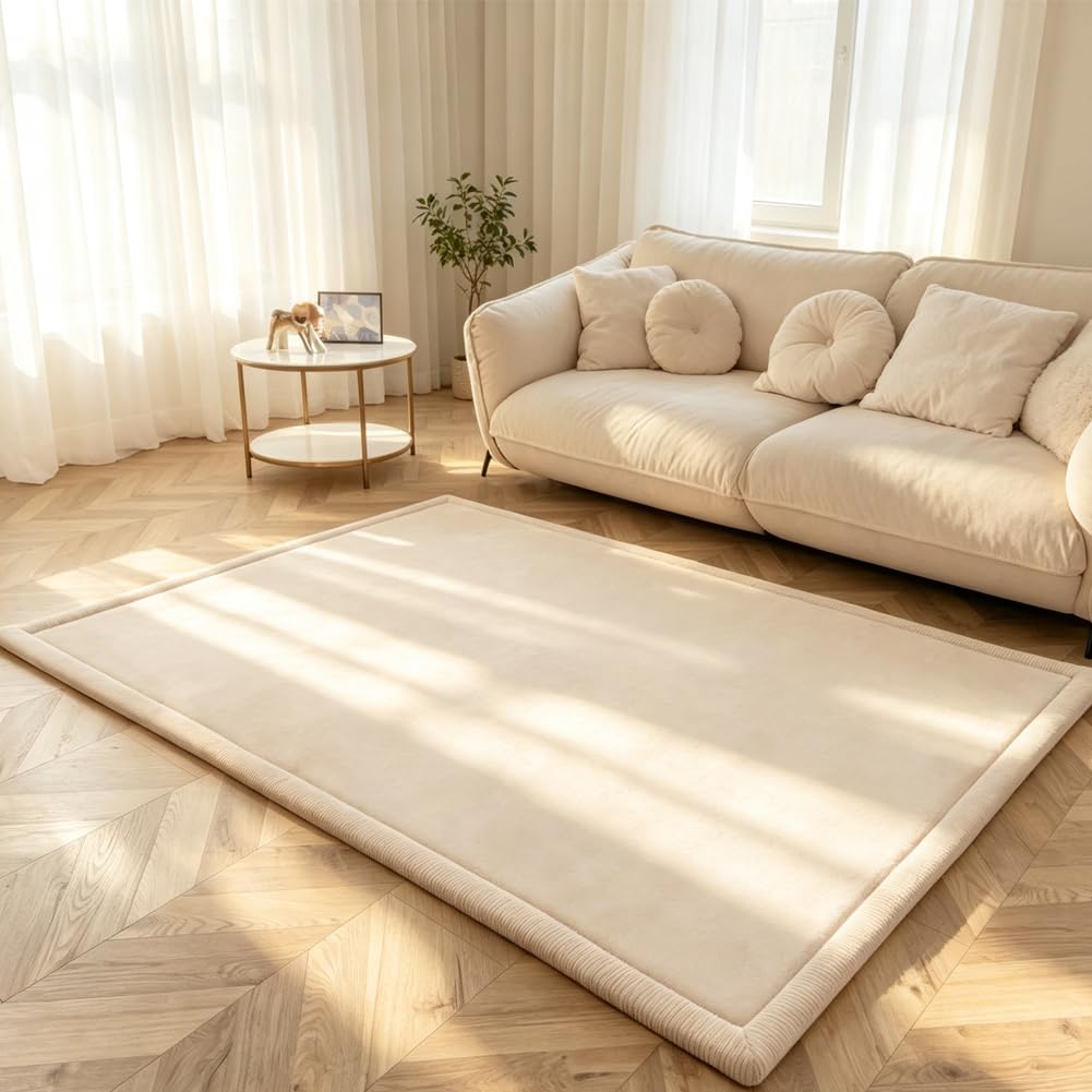 Pokrowiec flanelowy dywan 150 x 200 x 2 cm antypoślizgowa mata tatami