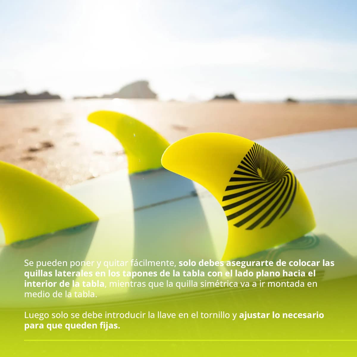 QUILLAS Surf de Fibra de Vidrio FCS Compatibles Pack Ecológico Talla: A1 | L 75-90 Kg.