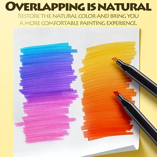 Miniatura 4 de Liakai Juego de marcadores artísticos de doble punta para artistas, adultos, bocetos, dibujo, tinta a base de alcohol, cincel de pincel de doble