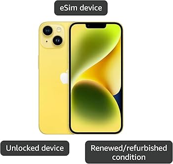 Amazon.com: Apple iPhone 14, 128GB, Yellow - Unlocked (Renewed
