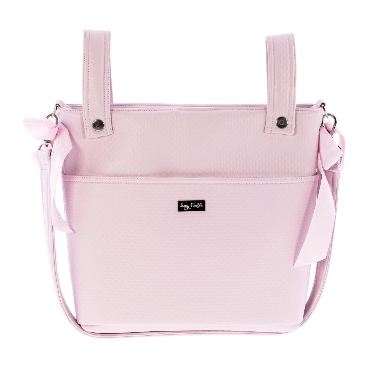 Bolso para Silla de Paseo - Talega para silla de Paseo Rosy Fuentes- Incluye Asa larga para el hombro, bolsillos interiores y lazos - Limpieza Sencilla -Rosa Pastel