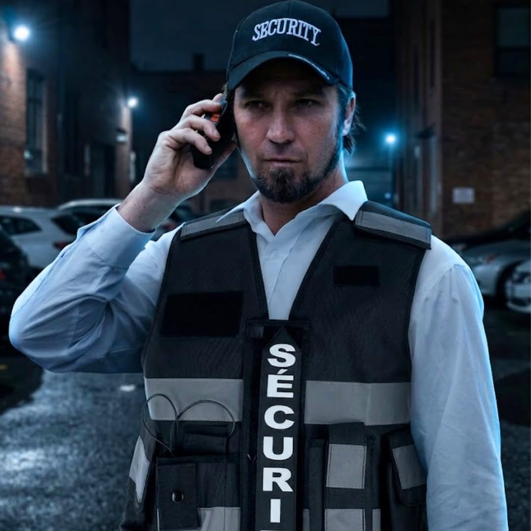 Gilet Haute Visibilité SÉCURITÉ PRIVÉE Noir - Identification Professionnelle - Confort Et Résistance - Idéal Comme Gilet Tactique Sécurité Privée, Police, Gendarmerie Ou Militaire Homme
