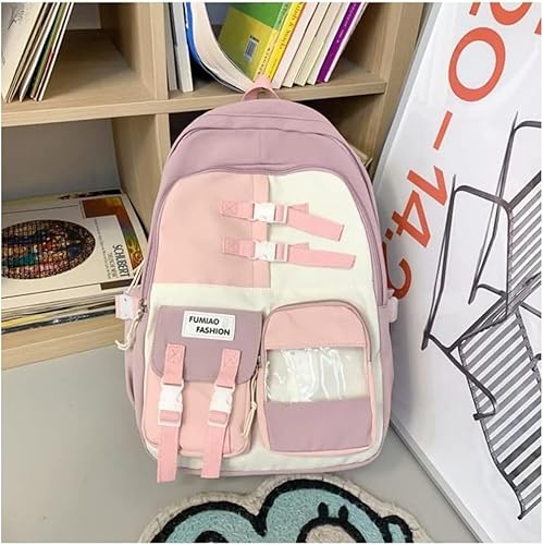 Miniatura 5 de Kawaii Laptop Backpack for Teens Girls Boys Cute Bookbag with 15.6 Inch Compartment(Pink)