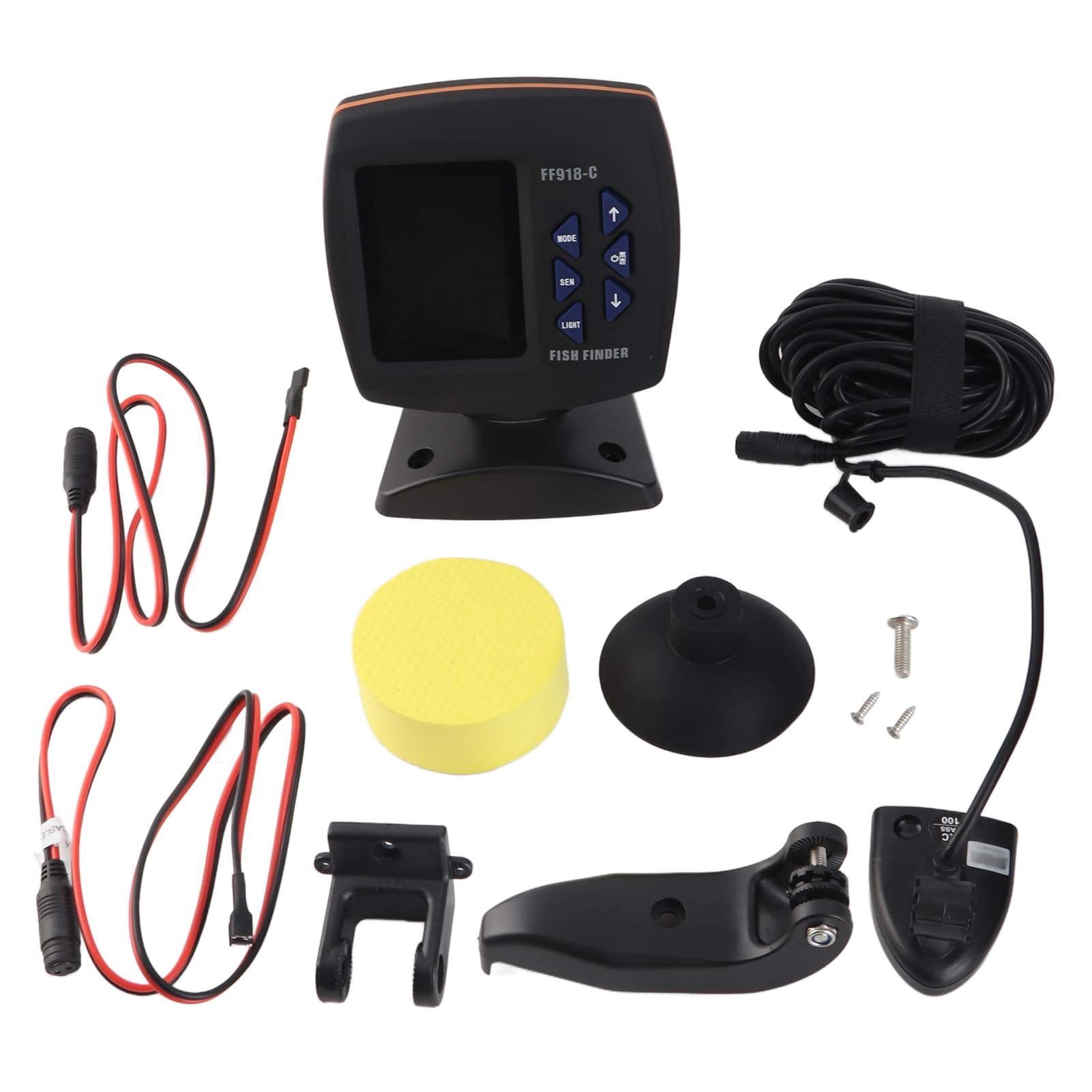 Ecoscandaglio con Schermo a Colori Display a Colori Ecoscandaglio LCD da 3,5 Pollici Cablato Doppia Frequenza 328 Piedi 100 M Sonar con Galleggiante