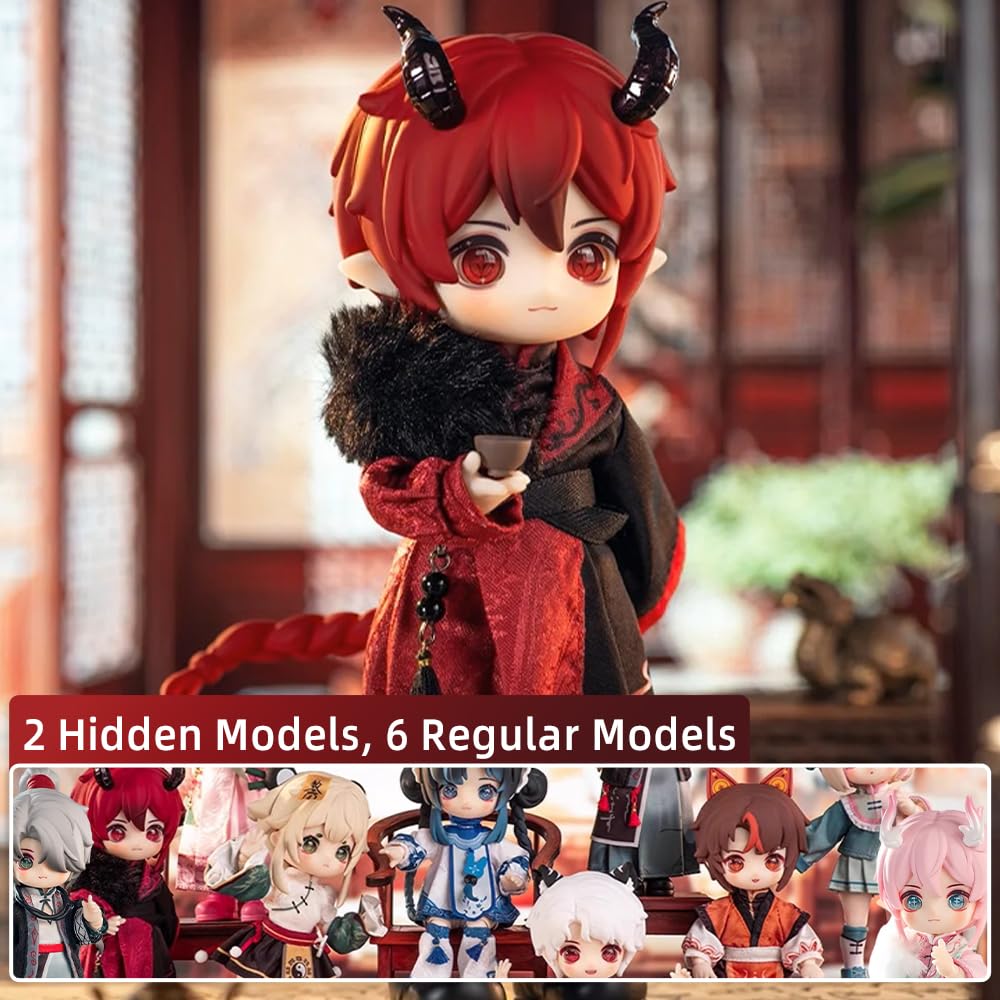 niannyyhouse BJD Blind Box Figuren, Ball Jointed Doll with Clothes, 1:12 Scale Nagi Cloud Ruins Series, Collectable Action Figure (6PCs)