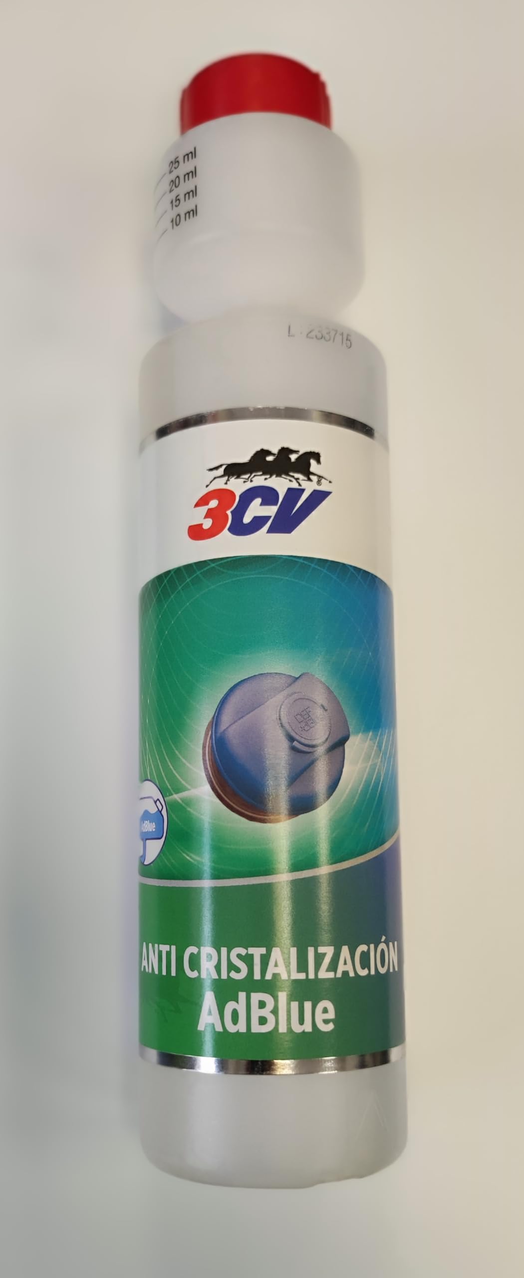 Canal 3CV Anti Cristalización AdBlue SCR 250ml. para 100 litros de urea. + de 50.000 kms