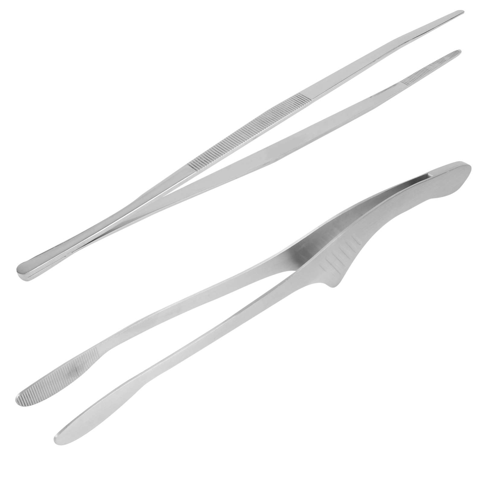 YARNOW 2pcs Stainless Steel Food Tong Kitchen Tong Serving Tong Cake Bread Salad Buffet Tong for Cooking BBQ Grilling
