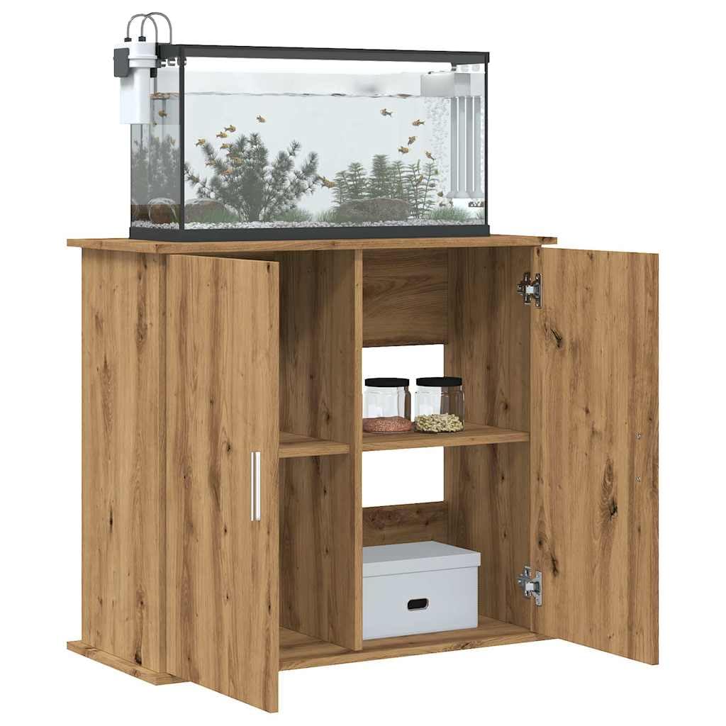 Gecheer Aquariumständer Artisan-Eiche 81x36x73 cm Holzwerkstoff Aquarium Unterschrank Aquarienschrank/ 857285
