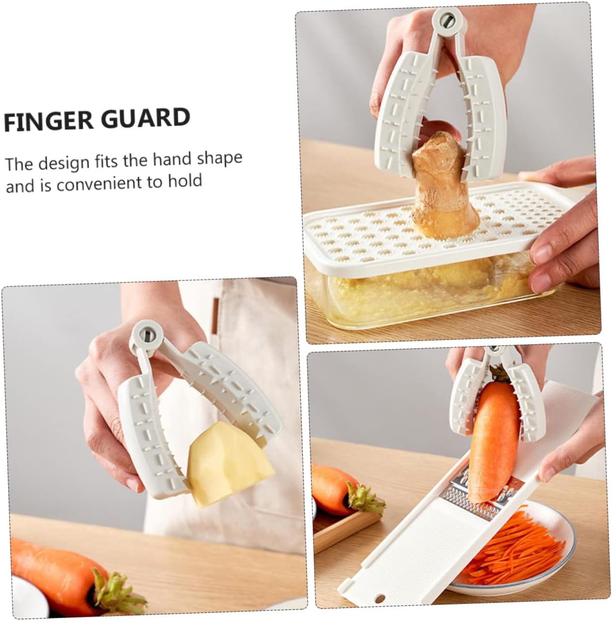 PRETYZOOM 6pcs Hand Safety Clip Vegetable Slicer Finger Protectors Grey Cut for Safe Slicing Food Preparation Tools to Protect during Cooking image 5