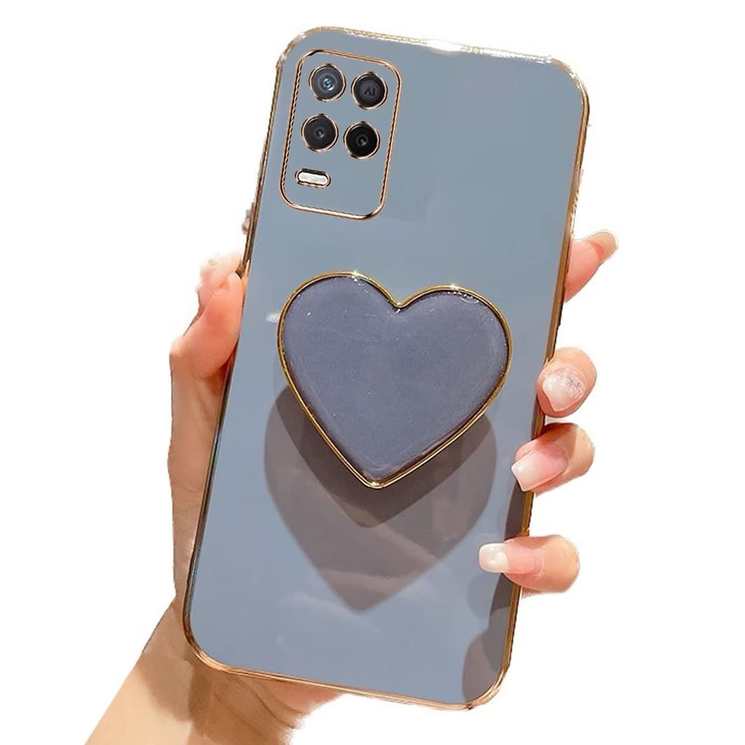 Custodia Per Oppo Realme 8 Pro 4G - Cover Con Cavalletto 3D Cuore, Morbida, Sottile, Protettiva - Foto 4