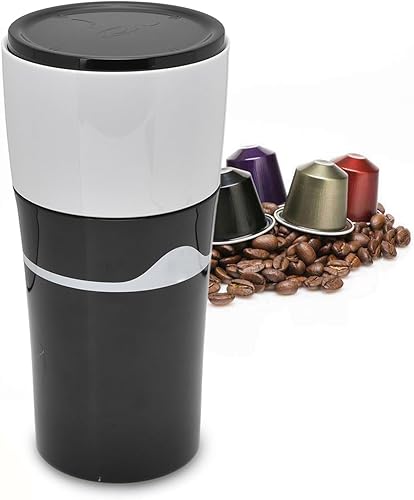 Cafetera de goteo portátil para viajes, cafetera de goteo K Cup, máquina de café por goteo, cafetera portátil para viajes y campamento (negro y