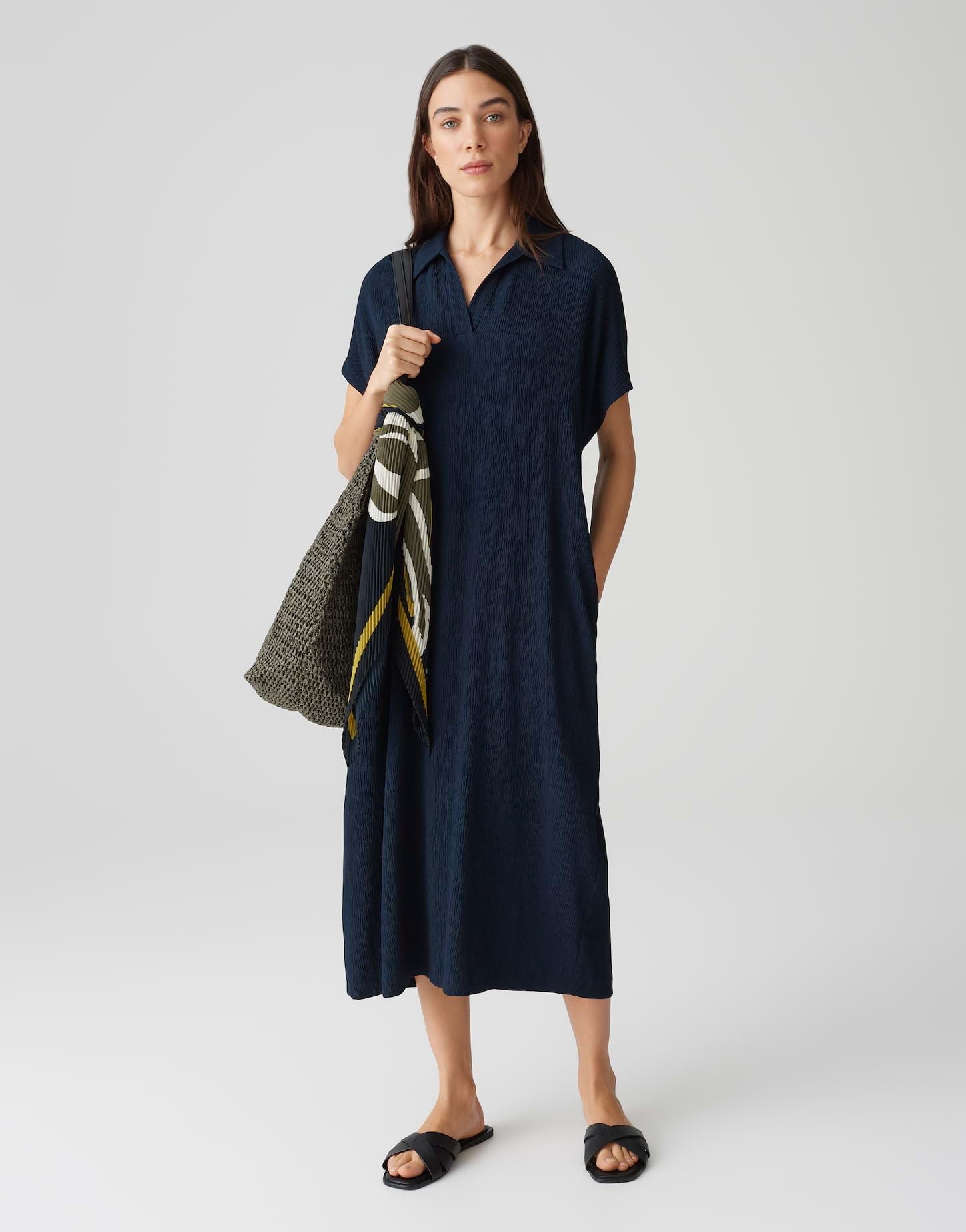 OPUS Damen Midikleid | Midikleid WANNI aus Viskosemix mit zarter Struktur