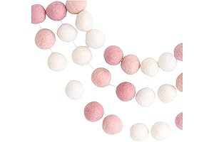 Pink Pom Pom Craft Garland for Valentines Day