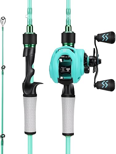 Miniatura 1 de One Bass Spirit Flame - Carrete de caña de pescar Spinning & Baitcasting con grafito 2 piezas en blanco, guías de acero inoxidable