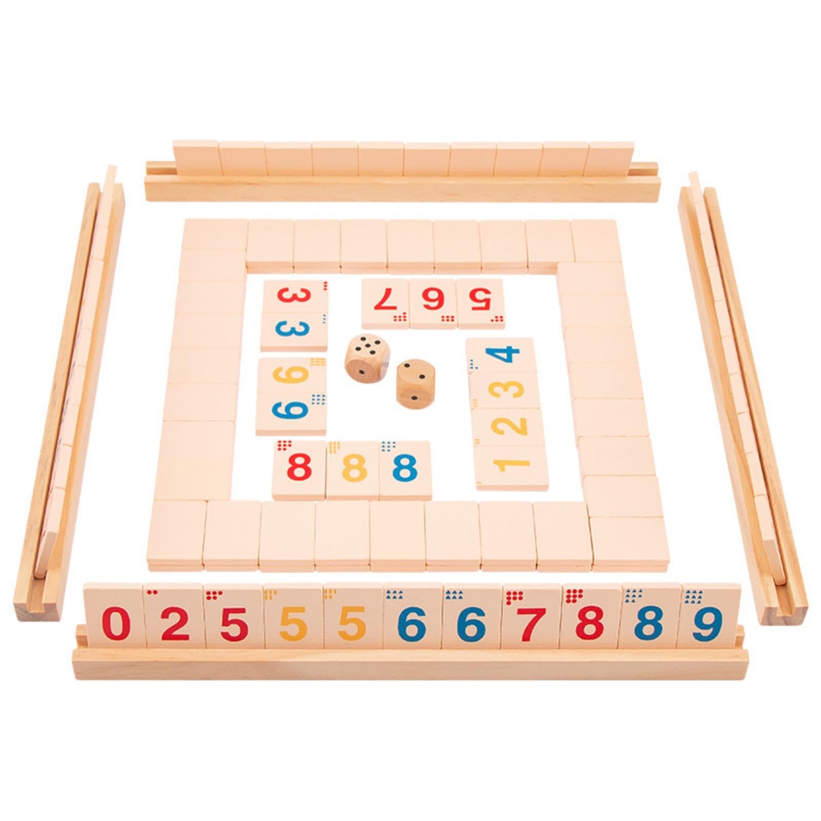 Wooden Board Game with Dice Educational Number Board Game Learning Math Manipulative for Kids, Young Children, Classroom, Playroom, Travel-image-17