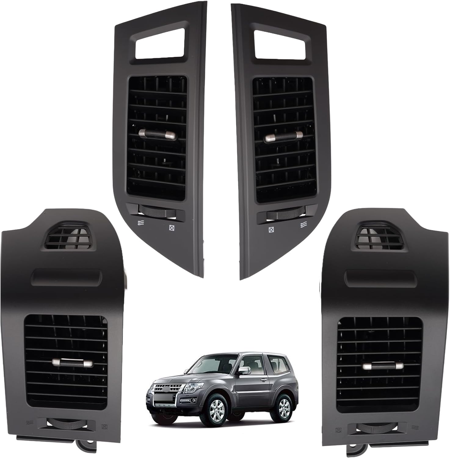 4pcs Air Vent Outlet For Mitsubishi Pajero Montero V87 V93 V95 V97 V98 2007-2022, Car Interior A/C Vents Replacement -black